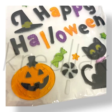 Cica Halloween ablakzselé