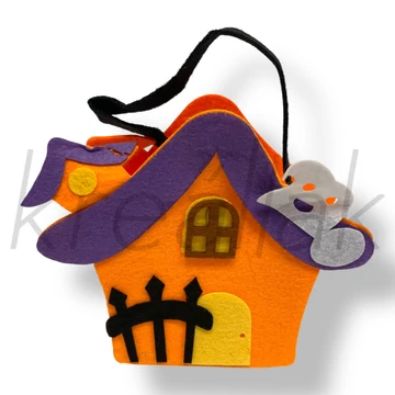 Halloween házikó cukorka gyűjtó kosár