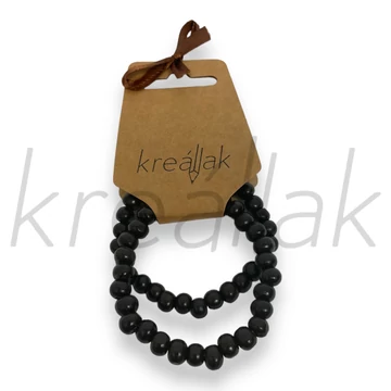 Karkötő - Fekete fa gyöngy karkötő párban