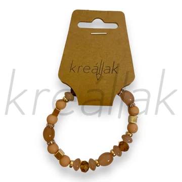 Karkötő - Beige plasztik gyöngyös karkötő