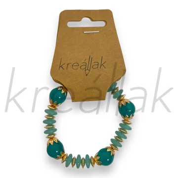 Karkötő - Türkízkék gyöngyös karkötő