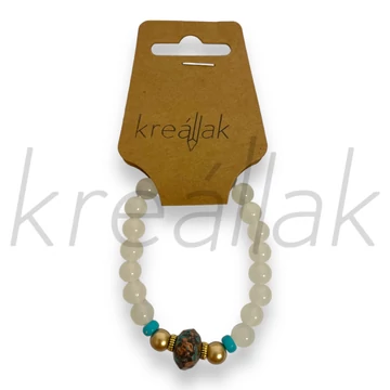 Karkötő - Fehér gyöngyös elasztikus karkötő