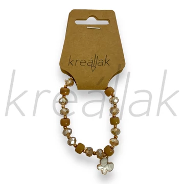 Karkötő - Bézs lepke medálos karkötő