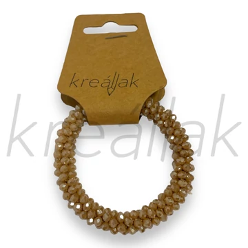 Karkötő - Sűrű bézs gyöngyös gumikarkötő