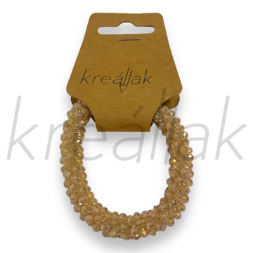 Karkötő - Sűrű világos bézs gyöngyös gumikarkötő