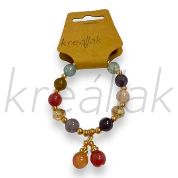 Karkötő - Színes gyöngy karkötő gyöngy medállal