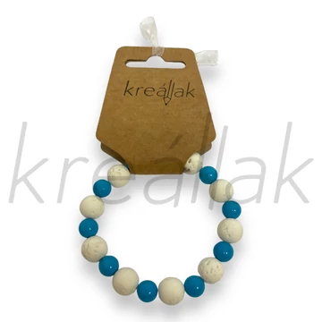 Ásvány karkötő - Korall és fehér magnezit karkötő