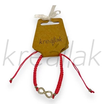 Karkötő - Pink zsinóros végtelen medálos karkötő