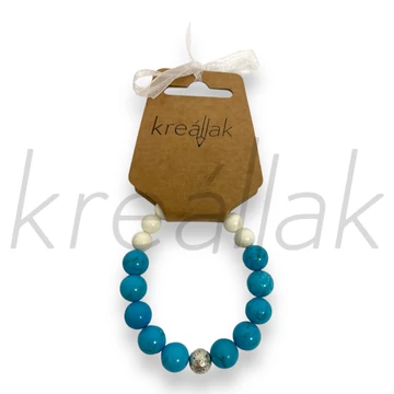 Ásvány karkötő - Türkíz és fehér magnezit karkötő