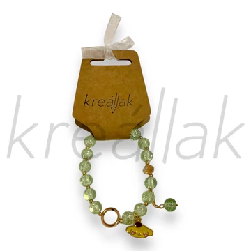 Karkötő - Átlátszö gyöngyös karkötő figura medállal