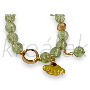 Karkötő - Átlátszö gyöngyös karkötő figura medállal