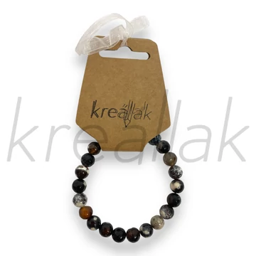 Ásvány karkötő - Fazellált achát golyó karkötő