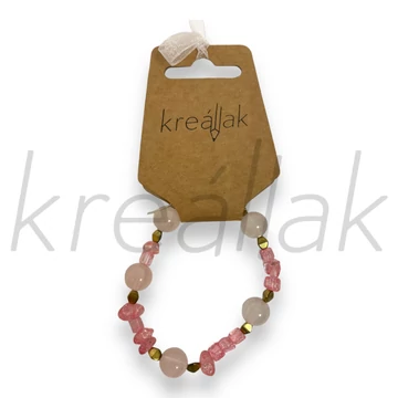 Ásvány karkötő - Rózsakvarc,hegyikristály karkötő