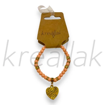 Karkötő - Baby pink szív medálos karkötő