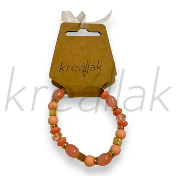 Karkötő - Baby pink plasztik gyöngyös karkötő