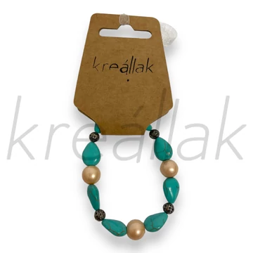 Ásvány karkötő - Türkíz gyöngyös karkötő