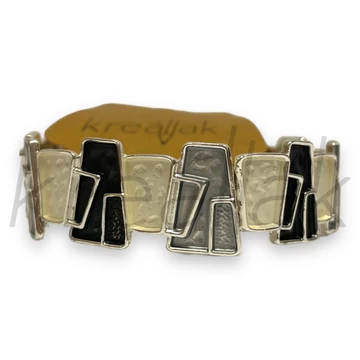 Karkötő - Fekete-fehér nikkel karkötő