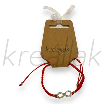 Karkötő - Piros zsinóron végtelen medál