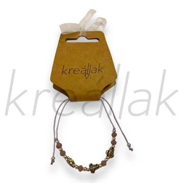 Karkötő - Rózsaszín zsinór karkötő teknőssel