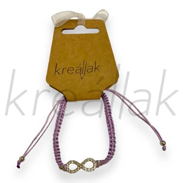 Karkötő - Lila zsinóros végtelen karkötő