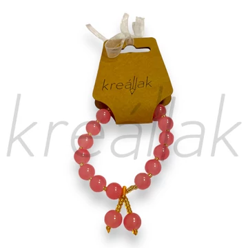 Karkötő - Rózsaszín plasztik gyöngy karkötő