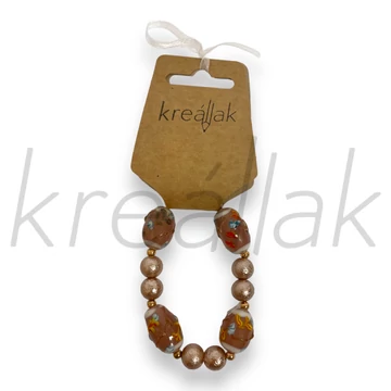 Karkötő - Bézs festett üveggyöngy karkötő