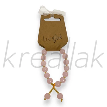 Karkötő - Rózsaszín gyöngyös karkötő