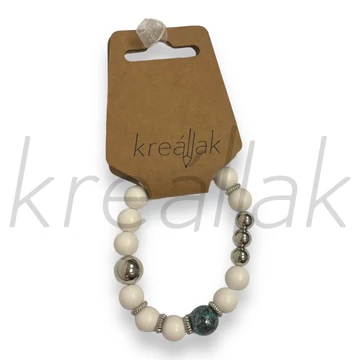 Karkötő - Fehér plasztik gyöngy karkötő