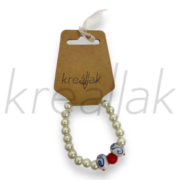 Karkötő - Narancs festett üveggyöngy karkötő