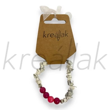 Karkötő - Howlit karkötő pink acháttal