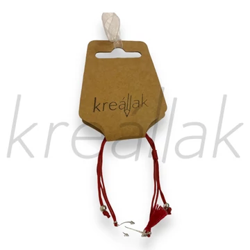 Karkötő - Piros vasmacskás karkötő