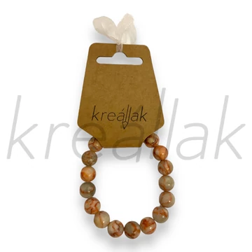 Ásvány karkötő - Bézs márvány golyó karkötő