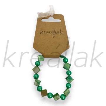 Ásvány karkötő - Zöld kagyló karkötő