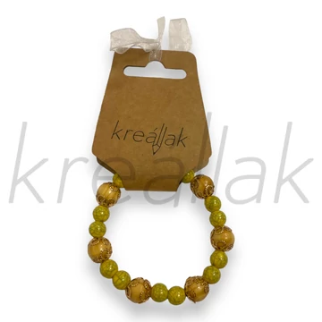 Karkötő - Sárga plasztik gyöngy karkötő