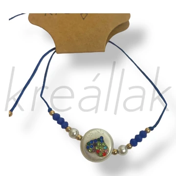 Kék szíves karkötő