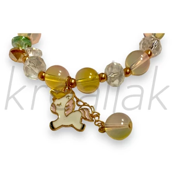 Karkötő - Áttetsző gyöngykarkötő unikornissal