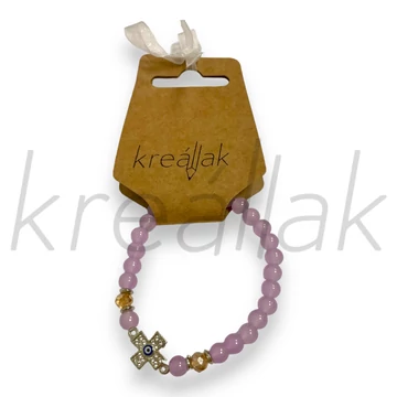 Karkötő - Levendula keresztes karkötő