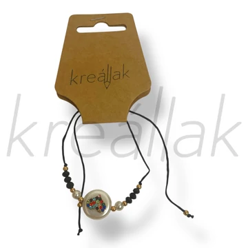 Fekete szíves karkötő