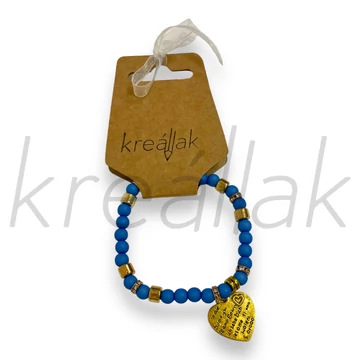 Karkötő - Kék karkötő szív medállal