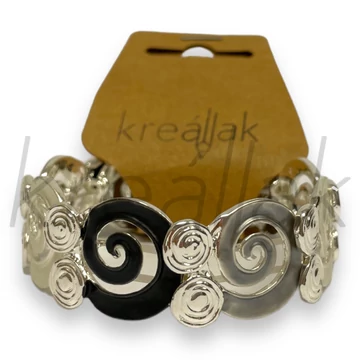 Karkötő - Fekete fehér nikkel karkötő