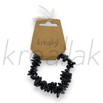 Ásvány karkötő - Fekete goldstone , long chips karkötő