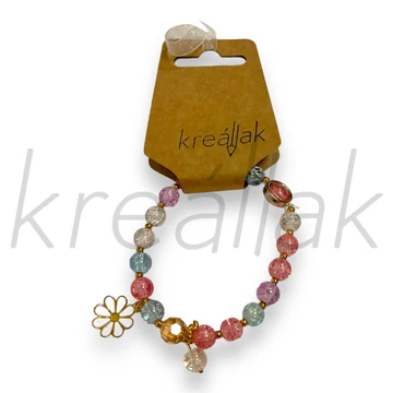 Karkötő - Roppantott üveg gyöngy margaréta medállal