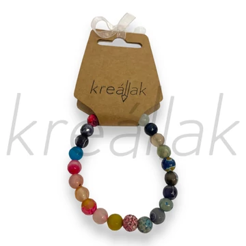 Ásvány karkötő - Színes achát karkötő