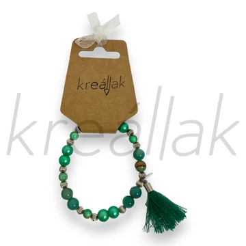 Ásvány karkötő - Zöld festett achát karkötő