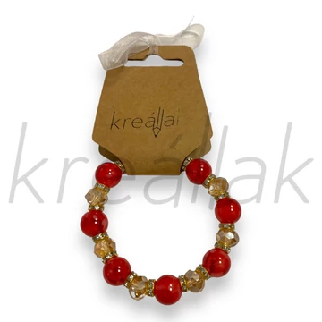Karkötő - Piros gyöngyös karkötő