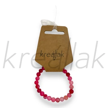 Ásvány karkötő - Pink achát gyerek karkötő