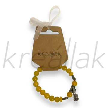 Ásvány karkötő - Sárga achát karkötő halacskával