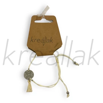 Karkötő - Fehér zsinóros mandala karkötő