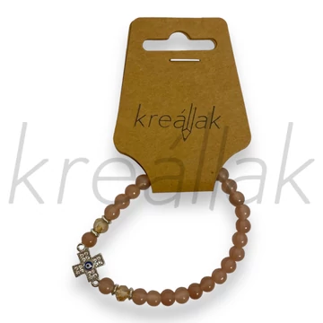 Karkötő - Beige karkötő kereszttel