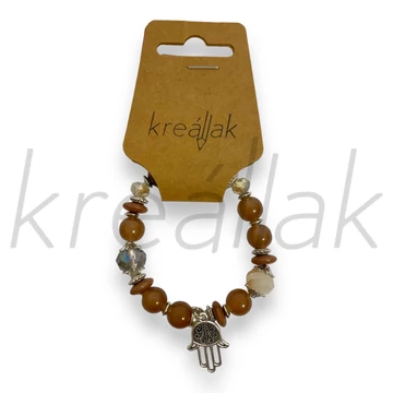 Karkötő - Beige karkötő kéz medállal